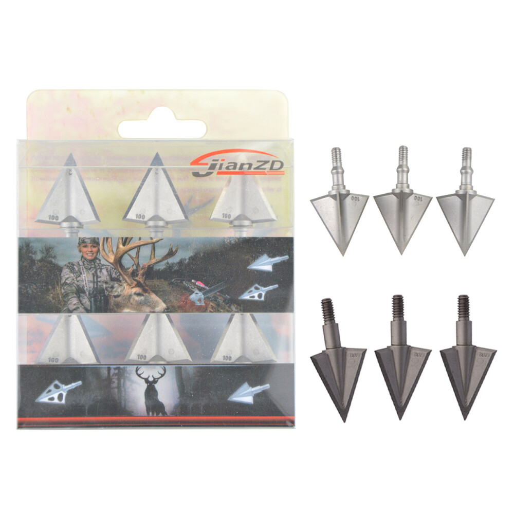 Broadheads 100 Grain 3 Blade Hunting - 6/12 pçs tiro com arco e