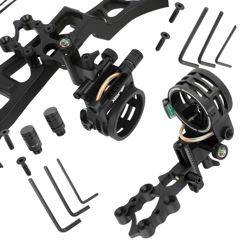 Compound Bow Sight 5 Pin Fiber Optic - Mira de Arco de 5 Pinos