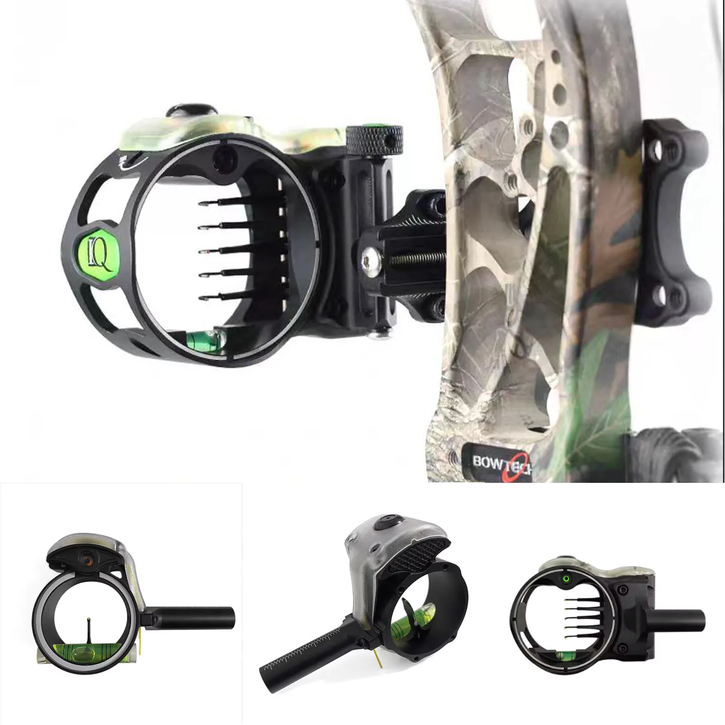 Compound Bow Sight 5 Pin Fiber Optic - 1 unidade de mira para arco