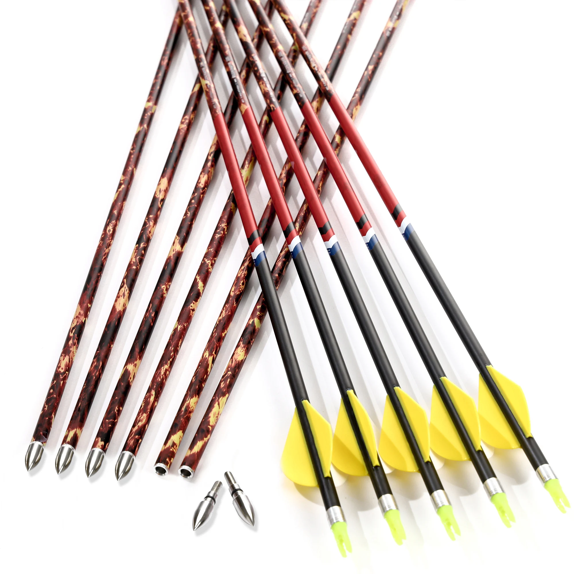 Carbon Arrows 30 Inch Spine 400 500 - 12pçs coluna 340 400 500 id6.2mm