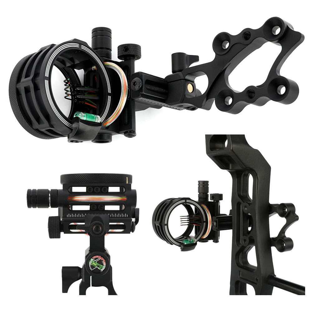 Compound Bow Sight 5 Pin Fiber Optic - Mira de arco composto de 5