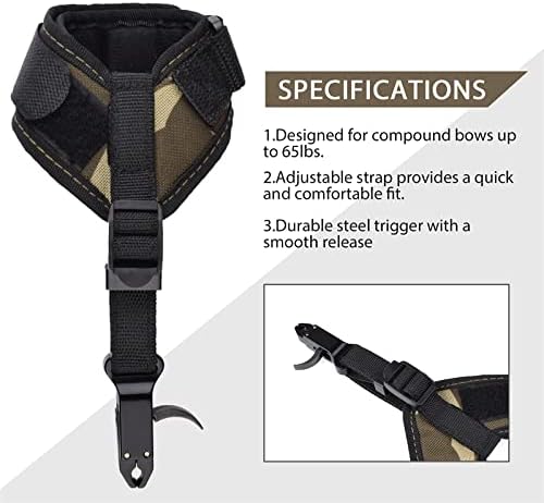 Archery Release Aid Caliper Wrist - Disparador de Arco Composto Ajustável Elong