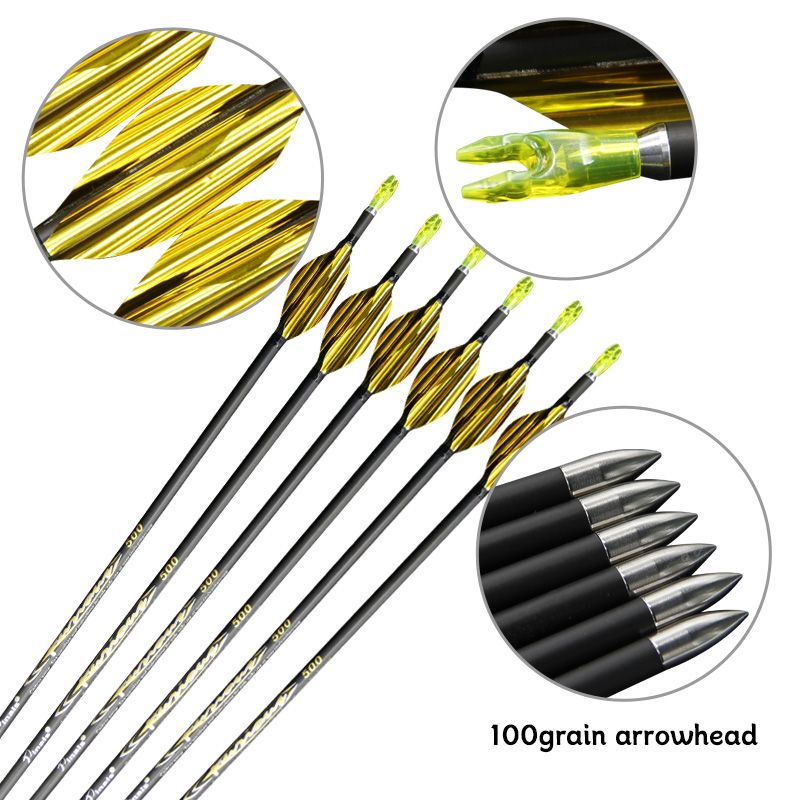 Carbon Arrows 30 Inch Spine 400 500 - Flecha de Carbono Puro ID4.2mm com