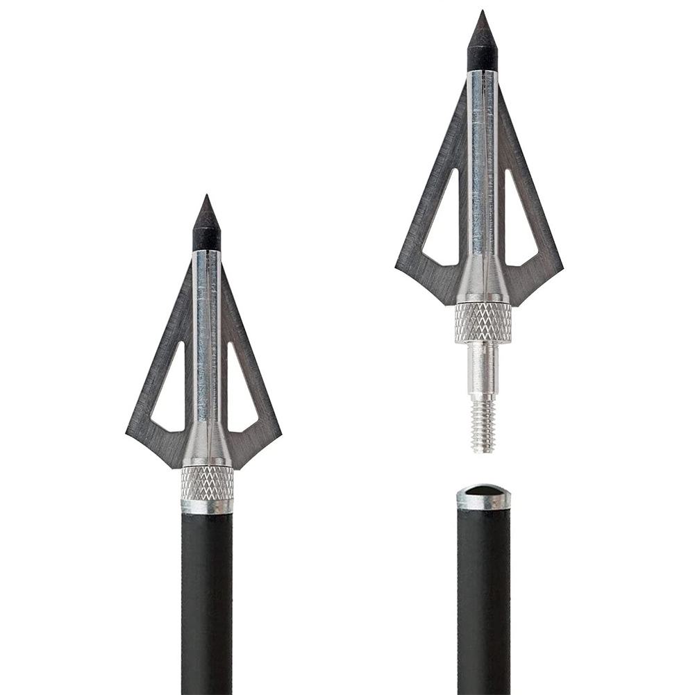 Broadheads 100 Grain 3 Blade Hunting - 12 Pontas de Caça de Metal