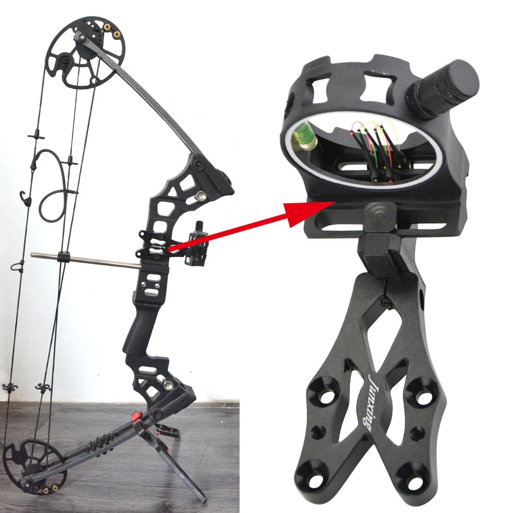 Compound Bow Sight 5 Pin Fiber Optic - Mira de Arco Composto de 5