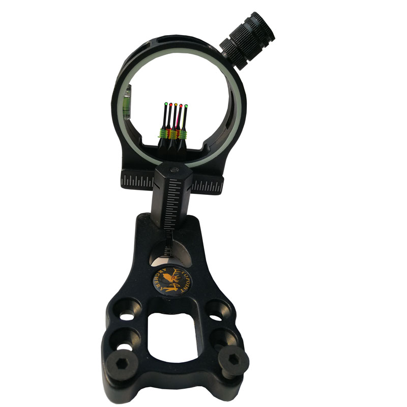 Compound Bow Sight 5 Pin Fiber Optic - 0,029 polegadas/5 Pinos Miras Ajustáveis para