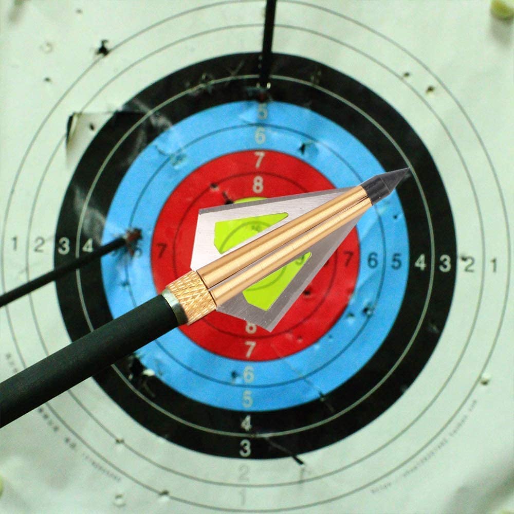 12pçs pontas de flecha de tiro - Broadheads 100 Grain 3 Blade Hunting avaliação e preço