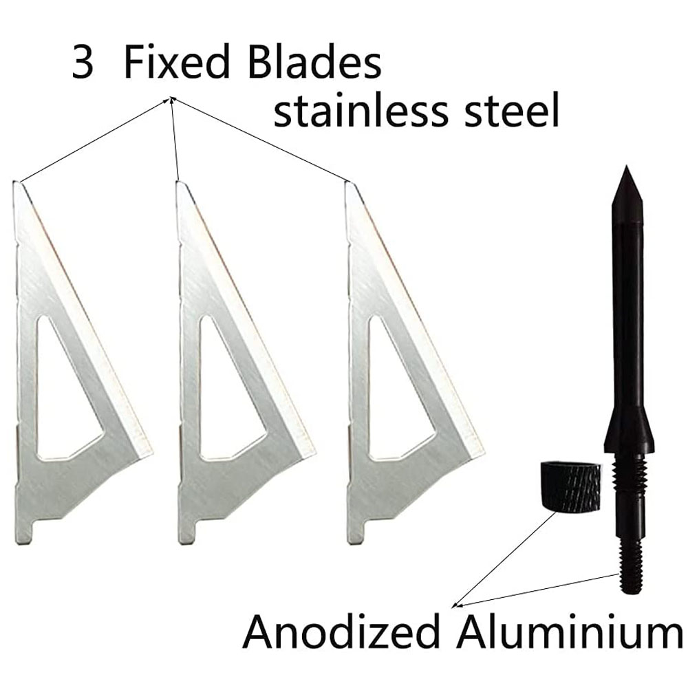 12pçs pontas de flecha de tiro - Broadheads 100 Grain 3 Blade Hunting avaliação e preço