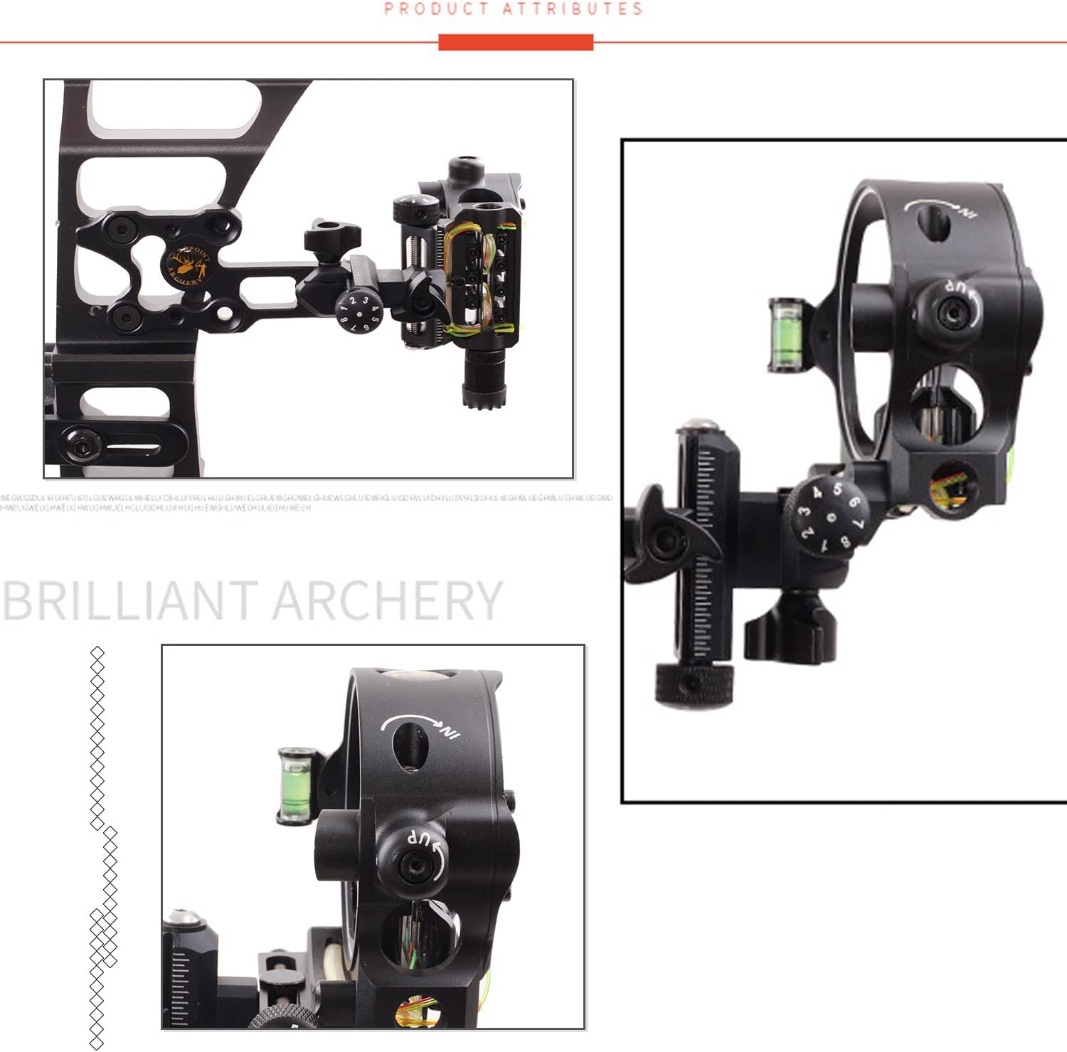 Tiro com arco 5 pinos mira 0.0 - Compound Bow Sight 5 Pin Fiber Optic avaliação e preço
