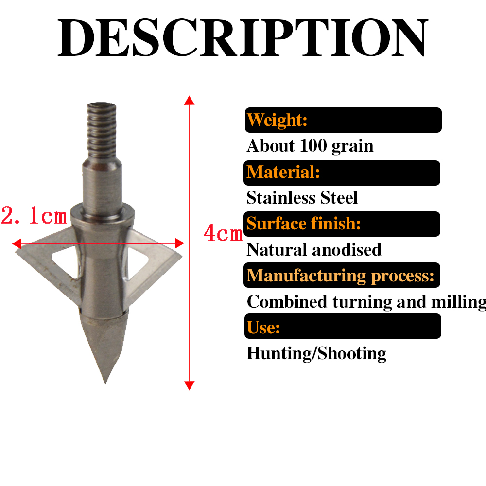 12 pçs 100 grão setas de aço i - Broadheads 100 Grain 3 Blade Hunting avaliação e preço