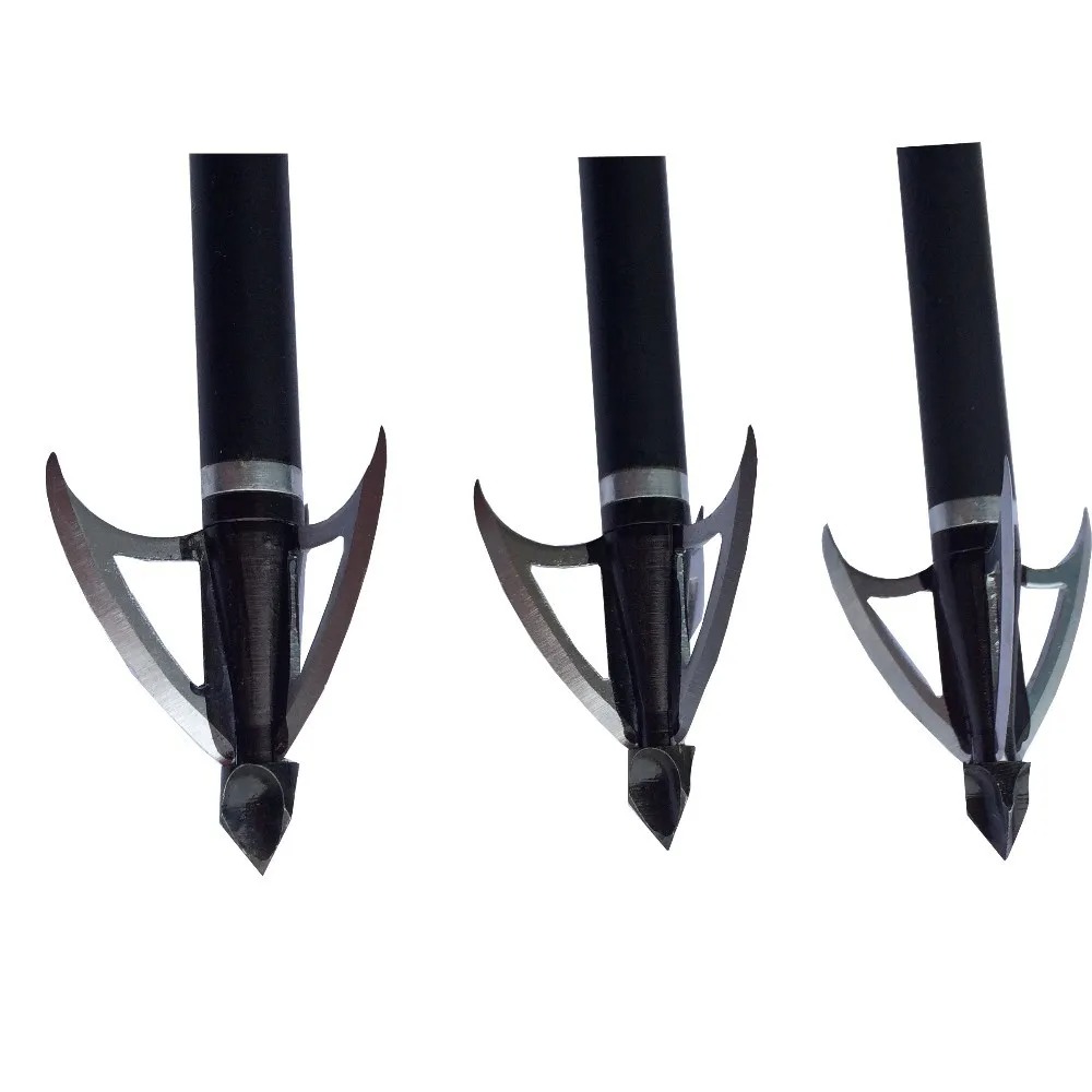 3/6/12 pçs 100 grãos caça broa - Broadheads 100 Grain 3 Blade Hunting avaliação e preço