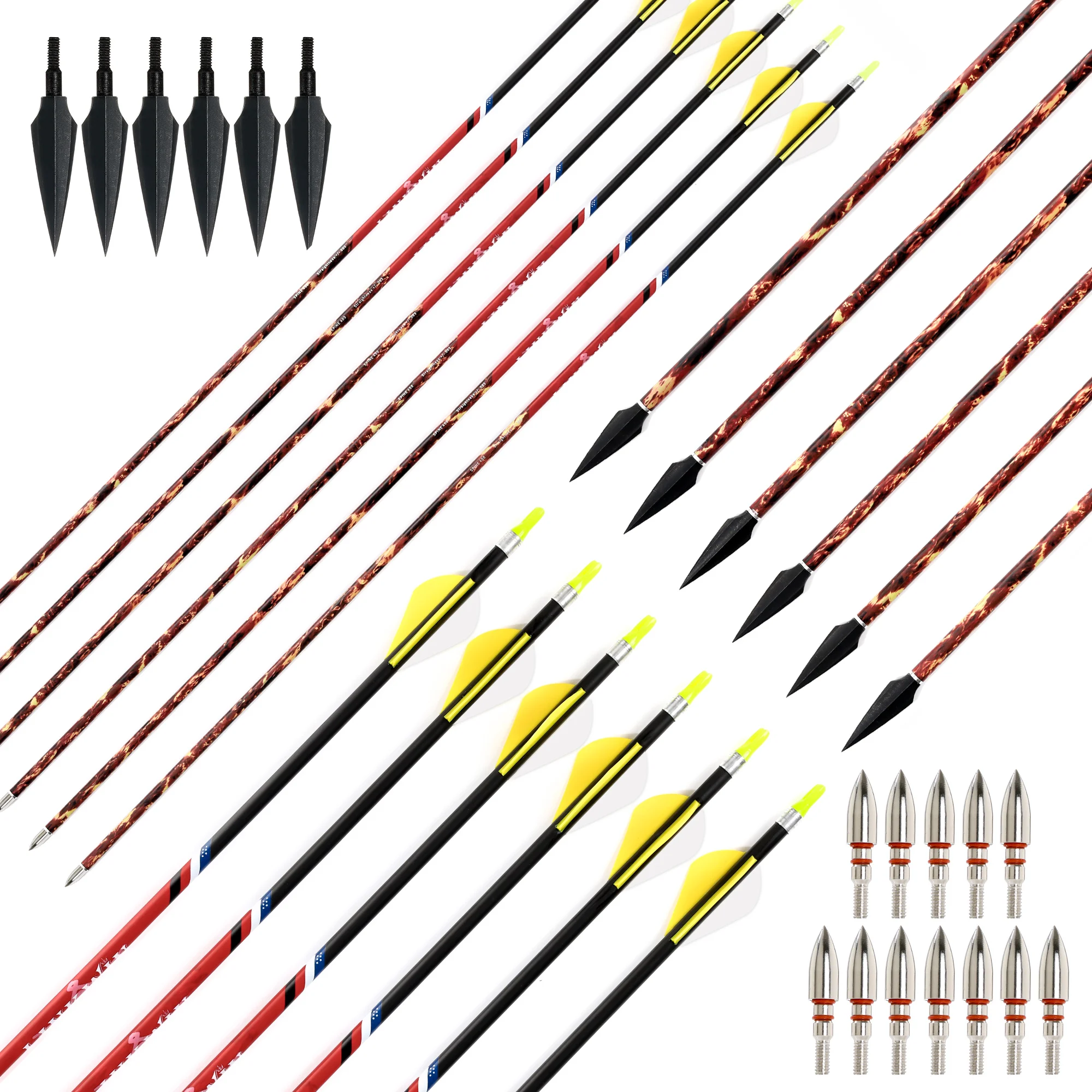 12pçs coluna 340 400 500 id6.2 - Carbon Arrows 30 Inch Spine 400 500 avaliação e preço