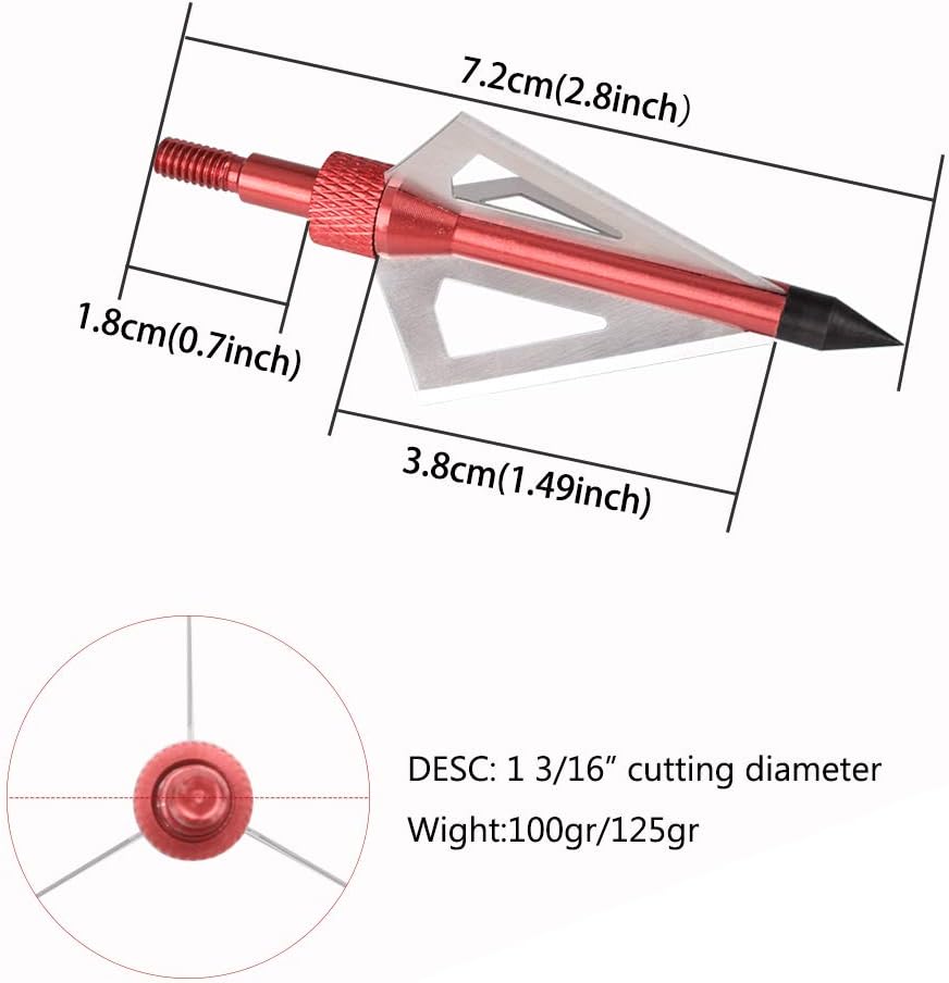 Caça broadheads 3 lâminas tiro - Broadheads 100 Grain 3 Blade Hunting avaliação e preço