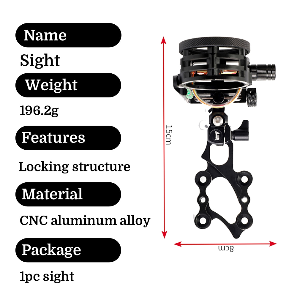 Mira de arco composto de 5 pin - Compound Bow Sight 5 Pin Fiber Optic avaliação e preço
