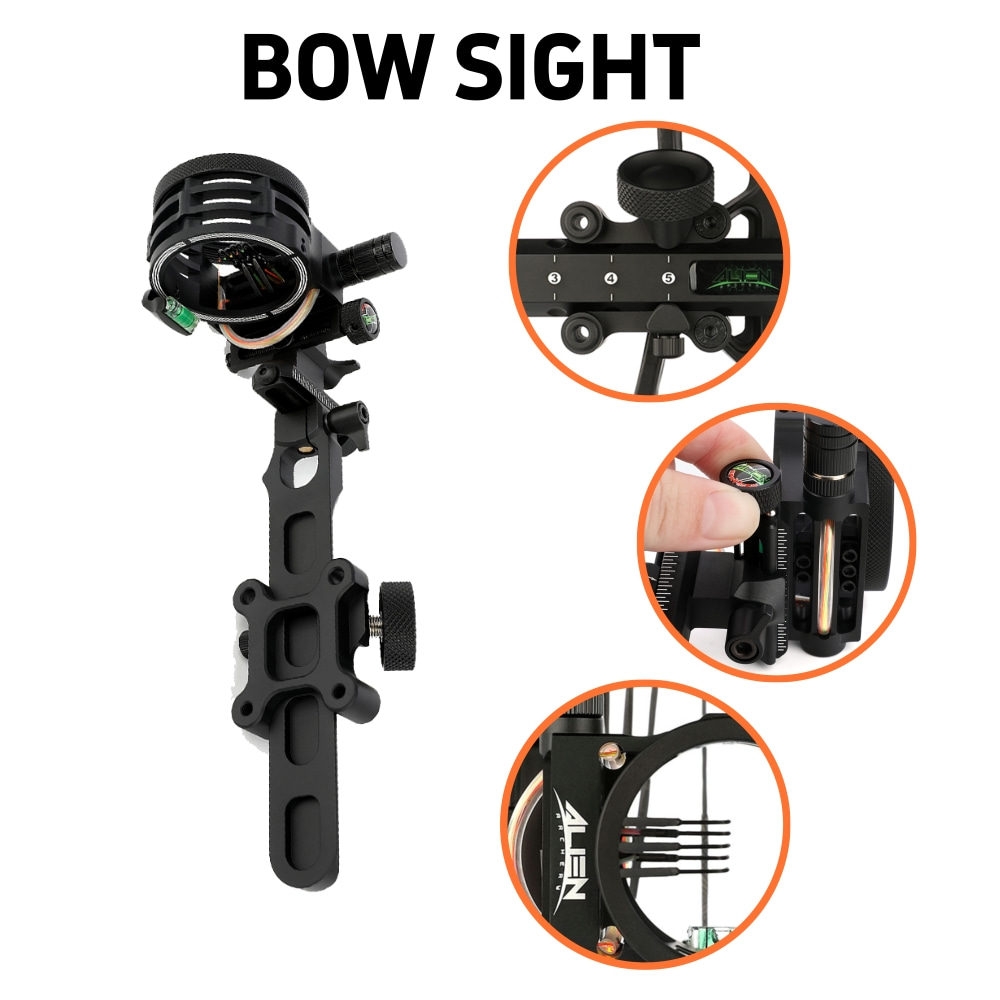 Mira de arco composto de 5 pin - Compound Bow Sight 5 Pin Fiber Optic avaliação e preço