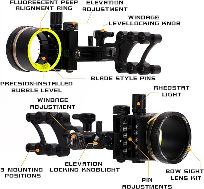 Arco Composto com Mira de 5 Pi - Compound Bow Sight 5 Pin Fiber Optic avaliação e preço