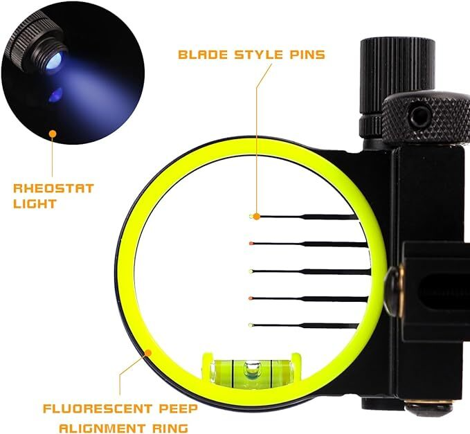 Arco Composto com Mira de 5 Pi - Compound Bow Sight 5 Pin Fiber Optic avaliação e preço
