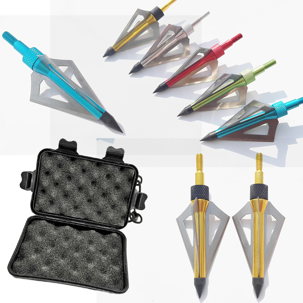 12pçs ponta de flecha de tiro  - Broadheads 100 Grain 3 Blade Hunting avaliação e preço