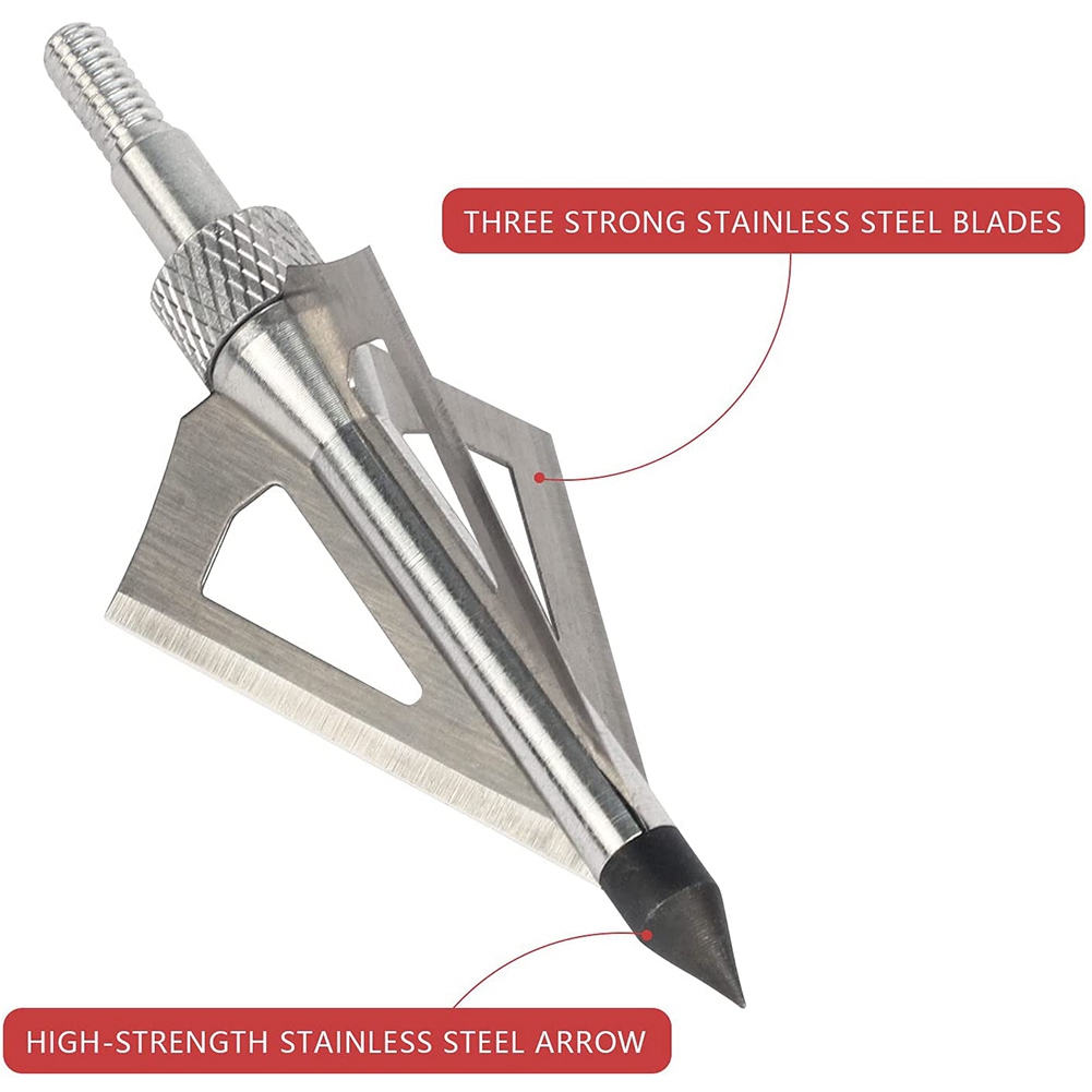 12 Pontas de Caça de Metal par - Broadheads 100 Grain 3 Blade Hunting avaliação e preço