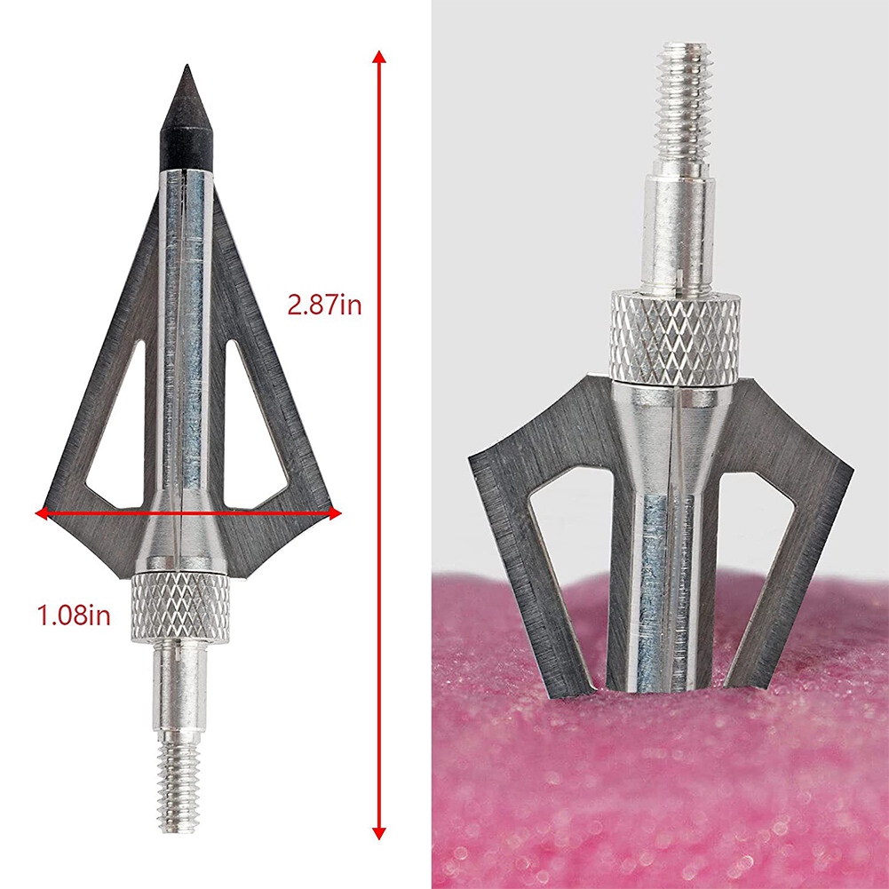 12 Pontas de Caça de Metal par - Broadheads 100 Grain 3 Blade Hunting avaliação e preço