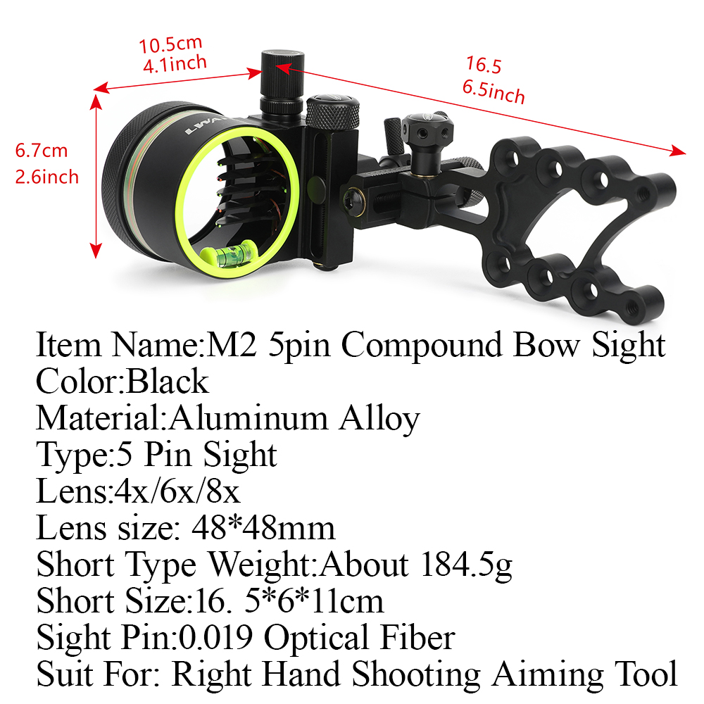 Tiro com arco 5 pinos curto/lo - Compound Bow Sight 5 Pin Fiber Optic avaliação e preço