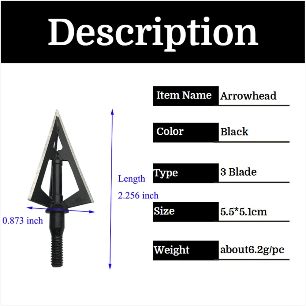 Pontas de Caça Broadhead 12 Pe - Broadheads 100 Grain 3 Blade Hunting avaliação e preço