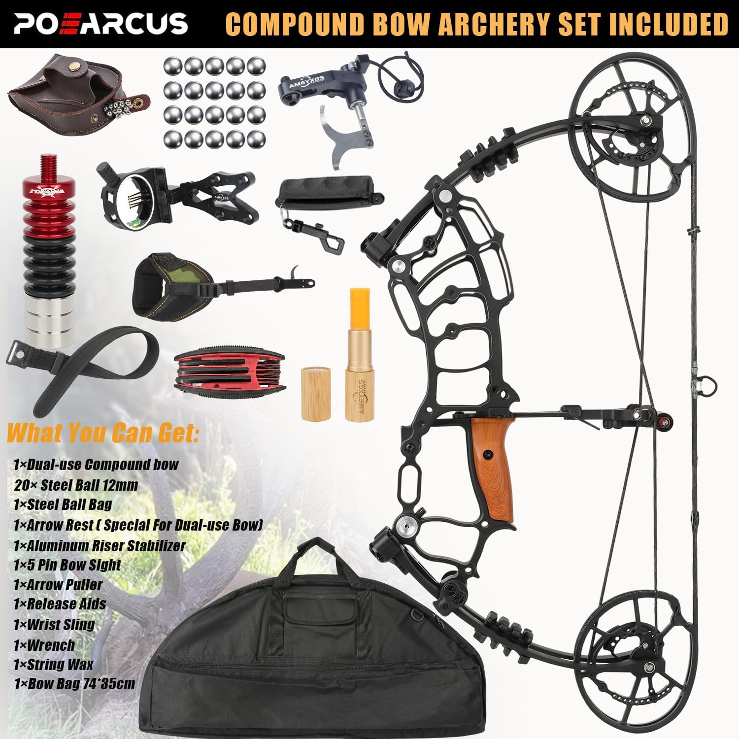 Conjunto de arco composto de d - Compound Bow Hunting 30-70 Lbs avaliação e preço