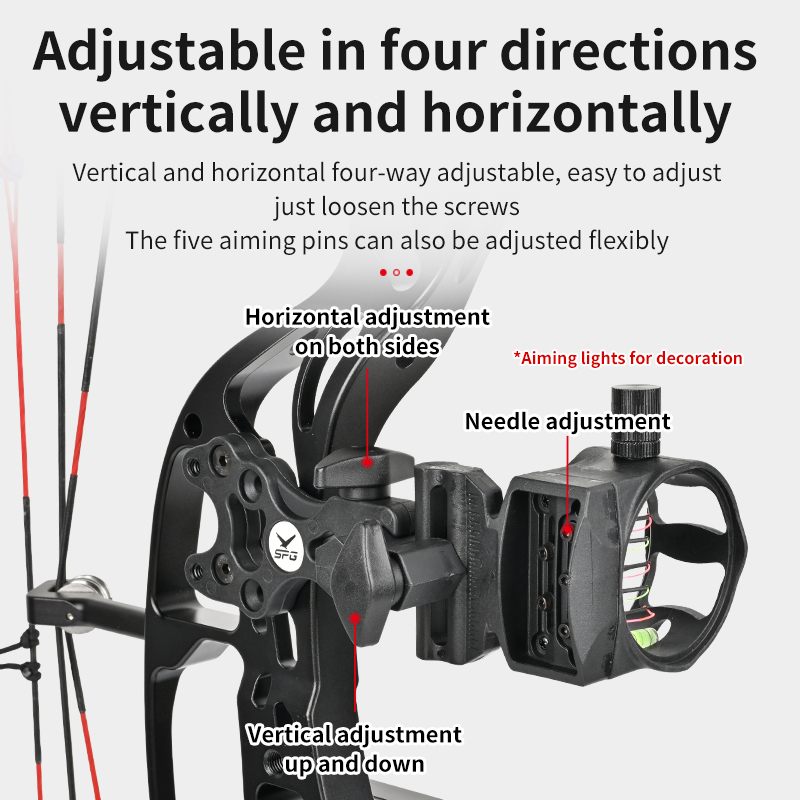 Arco composto de tiro com arco - Compound Bow Sight 5 Pin Fiber Optic avaliação e preço