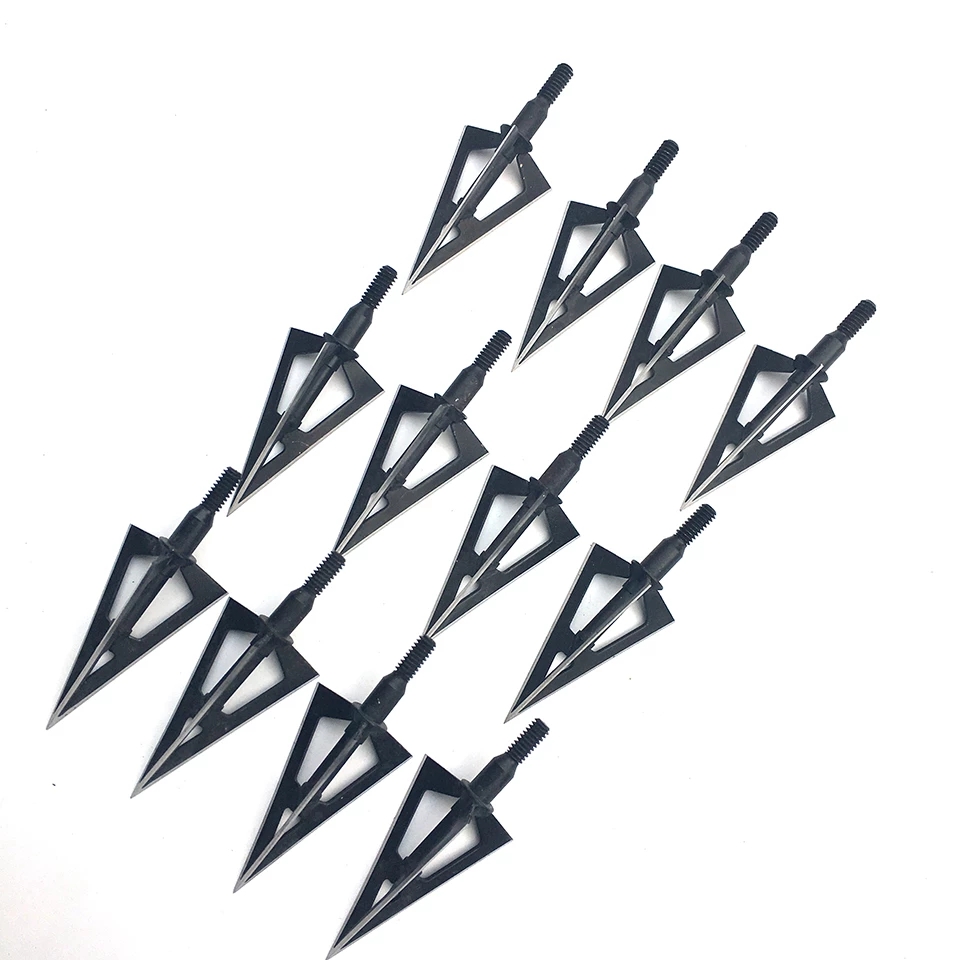 3/6/12/24/60 unidades Ponta de - Broadheads 100 Grain 3 Blade Hunting avaliação e preço