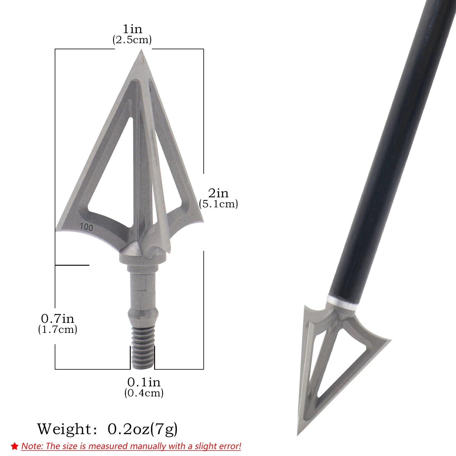 Flecha de Caça com Ponta Fixa  - Broadheads 100 Grain 3 Blade Hunting avaliação e preço