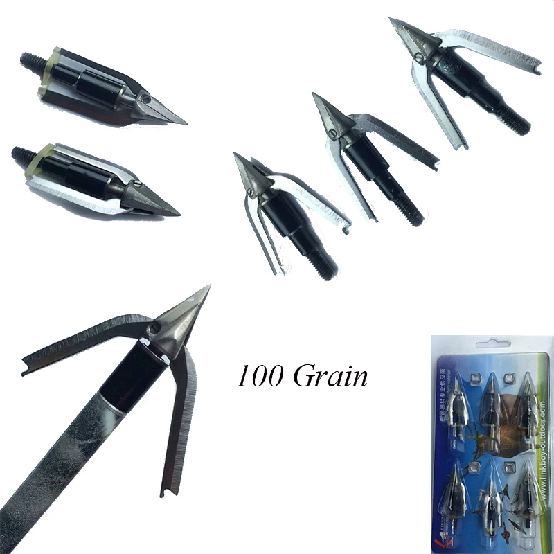 Tiro com arco 3/6 pçs rotatóri - Broadheads 100 Grain 3 Blade Hunting avaliação e preço